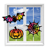Vhale Suncatchers Craft 3 Sets (9 Cutouts) W Tissue Papers Stained Glass Effect Paper Sun Catcher Kit, Window Art, Classroom Crafts, Creative Art Projects, Kids Party Favors (Halloween)