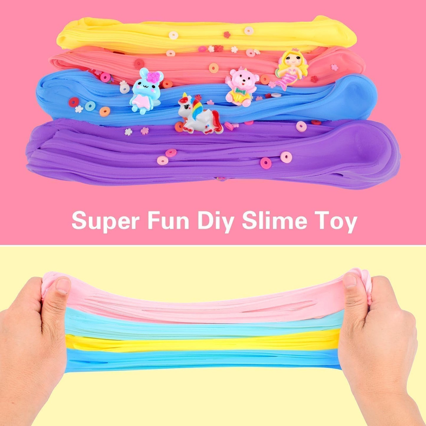 2 Pack Multi-Color Valentine'S Day Butter Slime Kit, Non-Sticky And Super Soft Perfect For Boys Girls Party Favors, Birthday Easter Gift, Diy Putty Fidget Kids Toys, Large Capacity (120 * 2)