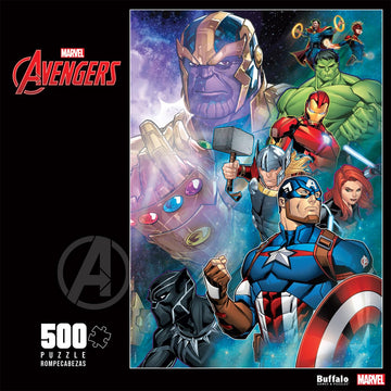 Buffalo Games Marvel Thanos vs. The Avengers 500 Piece Jigsaw Puzzle - Large Multicolor Paper Puzzle for Adults - Model 31003