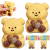 XPQKDC 2Pc Gummy Butter Bear Stress Toy, Soft Silicone Sticky Toys for Adults & Kid, Cute Butter Bear Squeeze Toys, Sensory Fidg