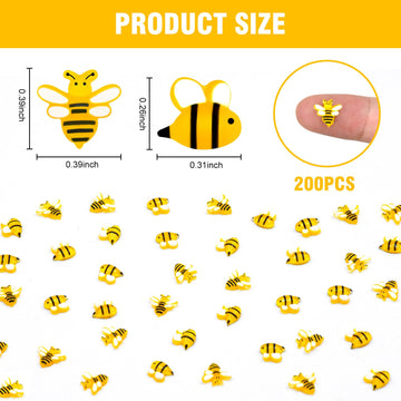 200Pcs Micro Resin Bee Decor Dollhouse Tiny Bee Decorations For Party Mini Resin Animals For Garden Micro Landscaping Bee Party Decorations