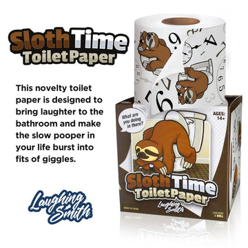 Sloth Time Funny Toilet Paper - Gag Gifts for Men, Women, Kids & Teens - Joke Novelty Toilet Roll - Prank Stuff for Adults - Slo
