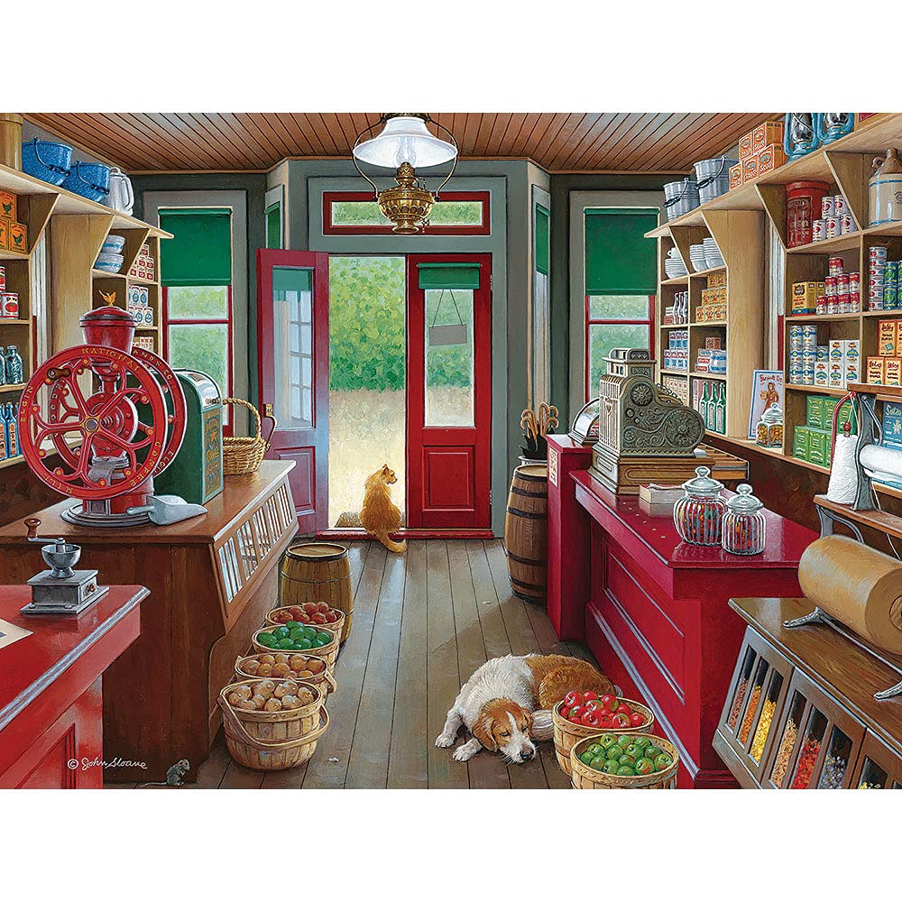 Bits And Pieces – Value Set Of Three 500 Piece Jigsaw Puzzles For Adults – Slow Day, The Rose Arbor, Best Friends Jigsaw Puzzles By Artist John Sloane, Completed Puzzle Size: 18' X 24'