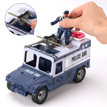 Liberty Imports 8 PCS Police Rescue Patrol Toy Vehicles and Figures Playset - Helicopter SWAT Truck Motorcycle Action Figures K-9 and Accessories for Kids Imaginative Pretend Play