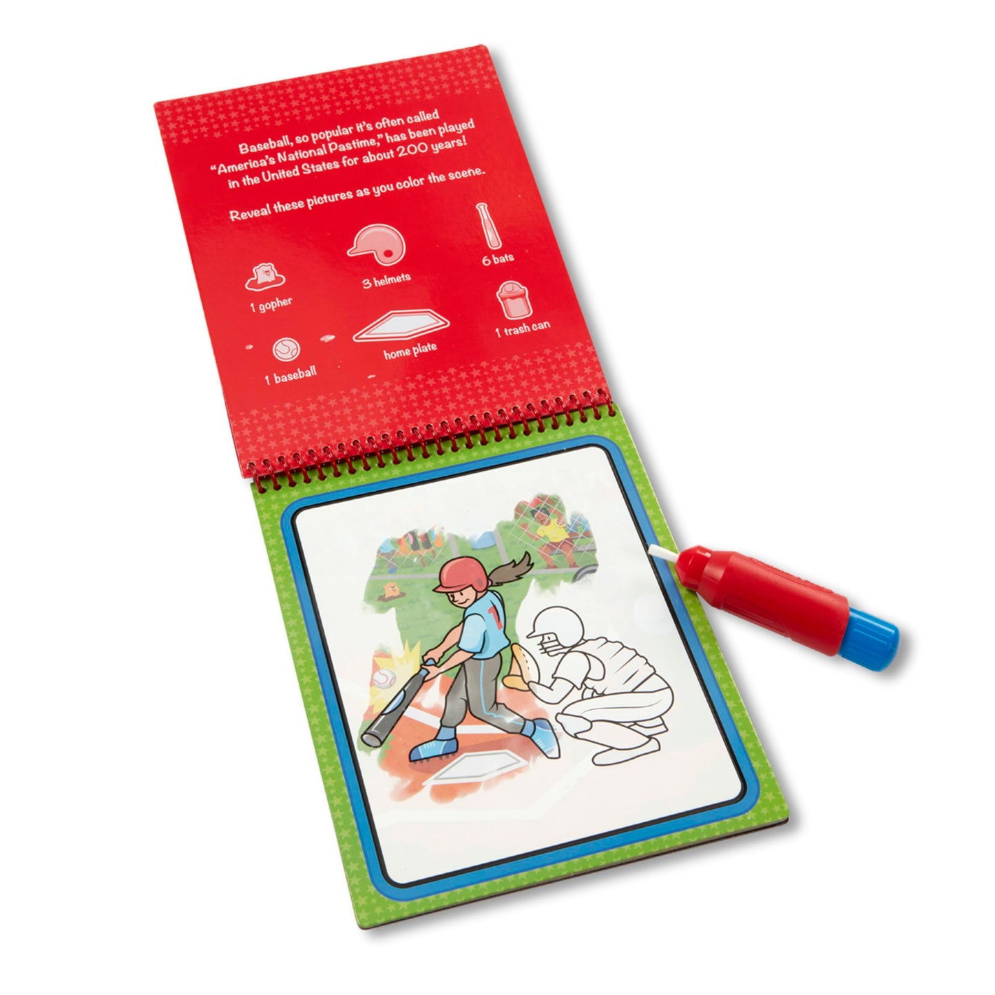 Melissa & Doug On The Go Water Wow! Reusable Water-Reveal Coloring Activity Pad – Sports - Party Favors, Stocking Stuffers, Travel Toys For Toddlers, Mess Free Coloring Books For Kids Ages 3+