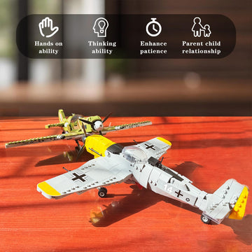 Lovlaugh Spitfire & Bf-109 Military Plane Building Blocks Set - 997 Pcs - Detailed Wwii Fighter Aircraft Models For Adults And K