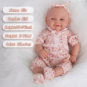 Yaluoqian Silicone Reborn Baby Doll Realistic 1:1 Reduction Lifelike Reborn Baby Dolls Silicone Full Body Feeding Toy Gift For K