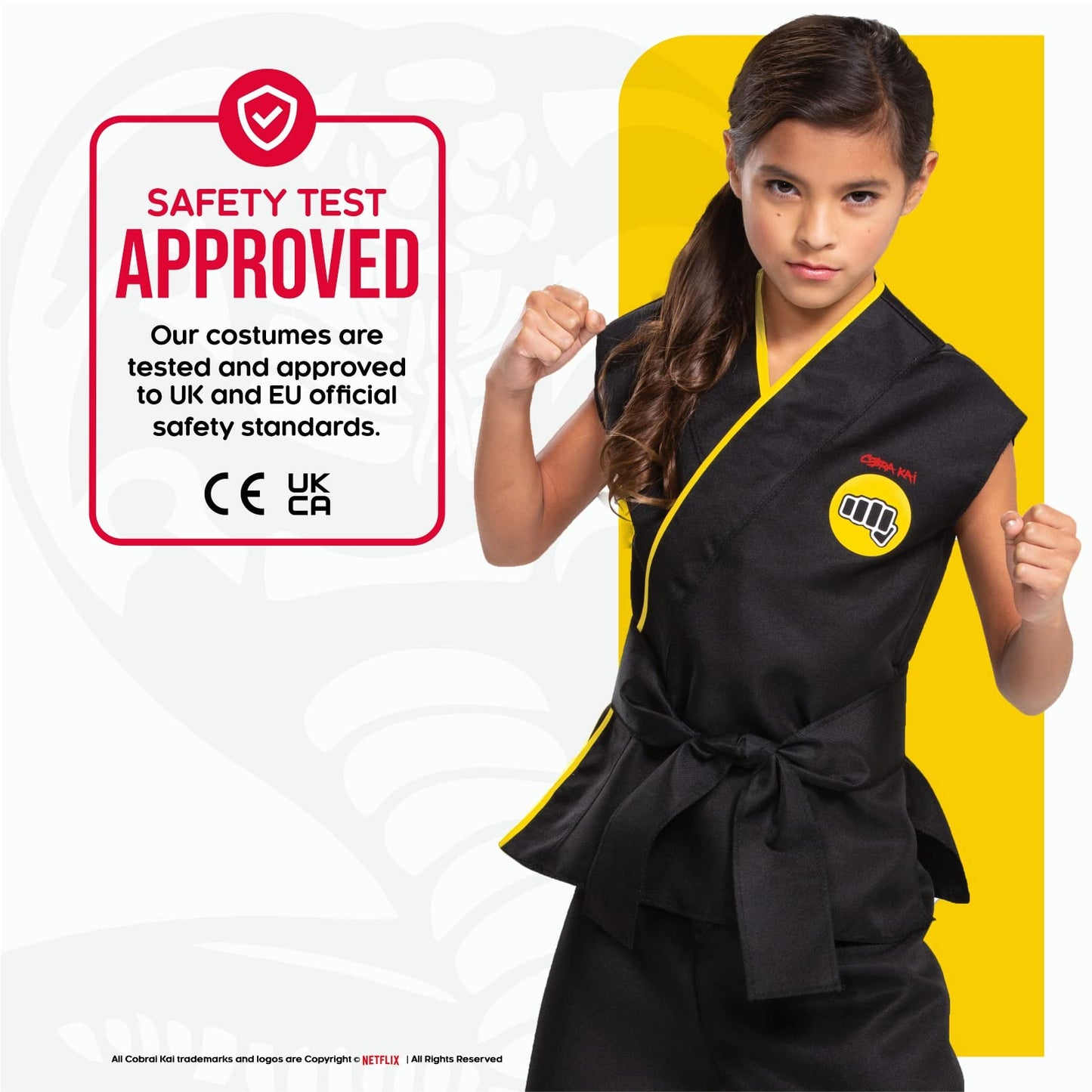 Disguise Cobra Kai Costume For Kids, Official Cobra Kai Costume Kids Gi With Black Belt, Child Size Large (10-12)
