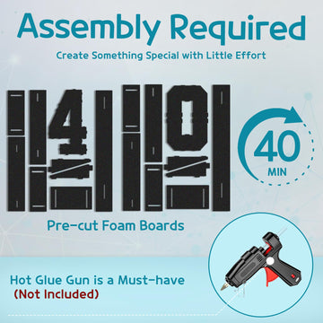 Imprsv Black 40Th-Birthday Decorative Signage: Large 3Ft Light Up Number 40, Plastic, Rectangular, Modern, Decoration For Women