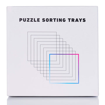 TIDYBOSS 8" x 8" Puzzle Sorting Trays with Lid - White Plastic, Model 21 - Ideal for Jigsaw Puzzles Up to 1500 Pieces
