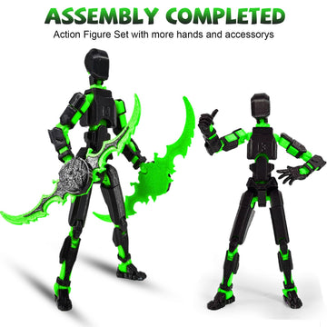 Memogizz T13 Action Figure Set, Pre-Filled Easter Egg With 3D Printed Toy, Easter Basket Stuffers For Adults, 1Pack, Greenblack