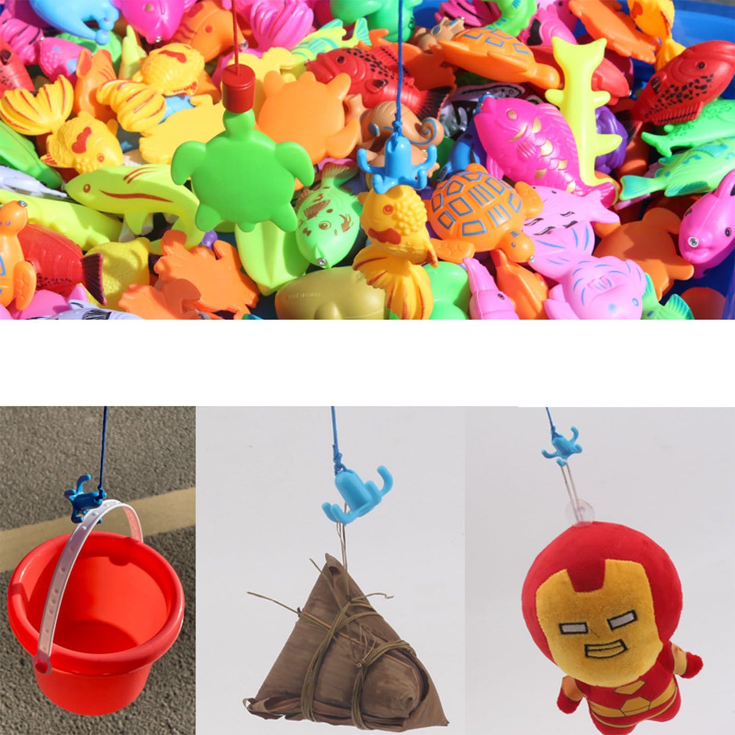 Onest 4 Pieces Wooden Magnetic Fishing Poles Wooden Magnet Poles Fishing Rod Learning Games For Kindergarten Preschool Girl Boy