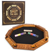Vamslove Shut The Box Dice Game - 2-8 Players, Wooden Board, 16+6 Dices, Family Fun, Instruction Included
