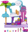 Polly Pocket Playset - Pollyville Flamingo Fun Car Wash with 2 Micro Dolls, Water Play Accessories, Multicolor, Model HHJ05