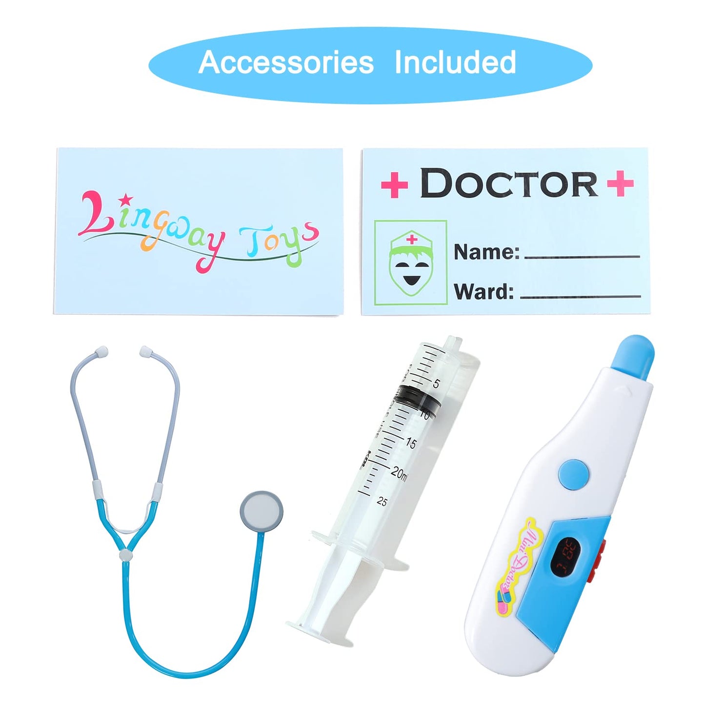 Lingway Toys Kids Role Play Doctor Costume Jacket with Accessories (3-4 years)
