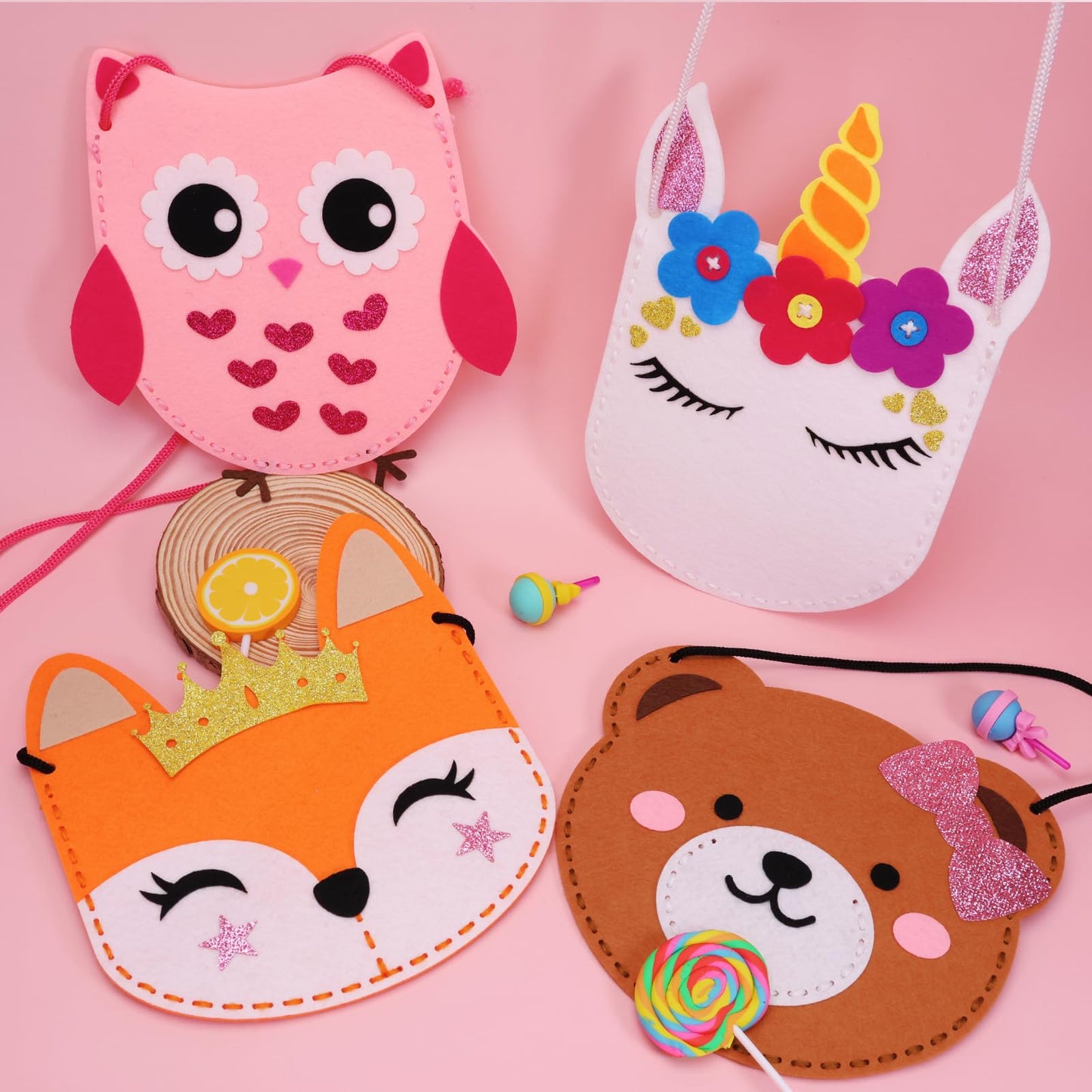 Cymbana Sewing Kit For Kids, Animal Unicorn Sewing Bags, Beginners Learn To Sew Crafts, Party Gifts For Girls Age 6 7 8 9 10