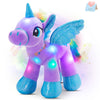 Houwsbaby 14 Purple LED Light Up Unicorn Stuffed Animal,Unicorn Plush Toy,Glowing Horse Plush Toy Night Light Glitter Present