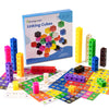 Odoorgames 100 Pcs Linking Cubes - Building Blocks For Kids, Connecting Cubes With 384 Stickers, Perfect Math Learning Tool & Ed