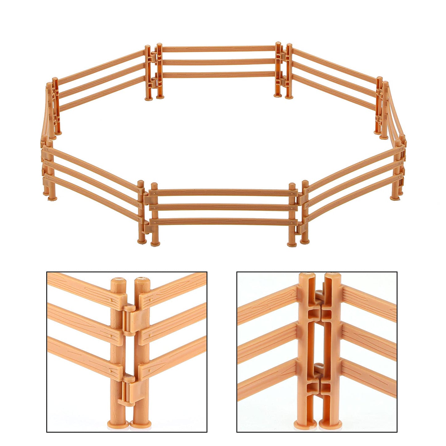 Sumind 40 Pieces Horse Corral Fencing Accessories Playset Plastic Farm Fence Toy for Barn Paddock Horse Stable Farm Animal Fence
