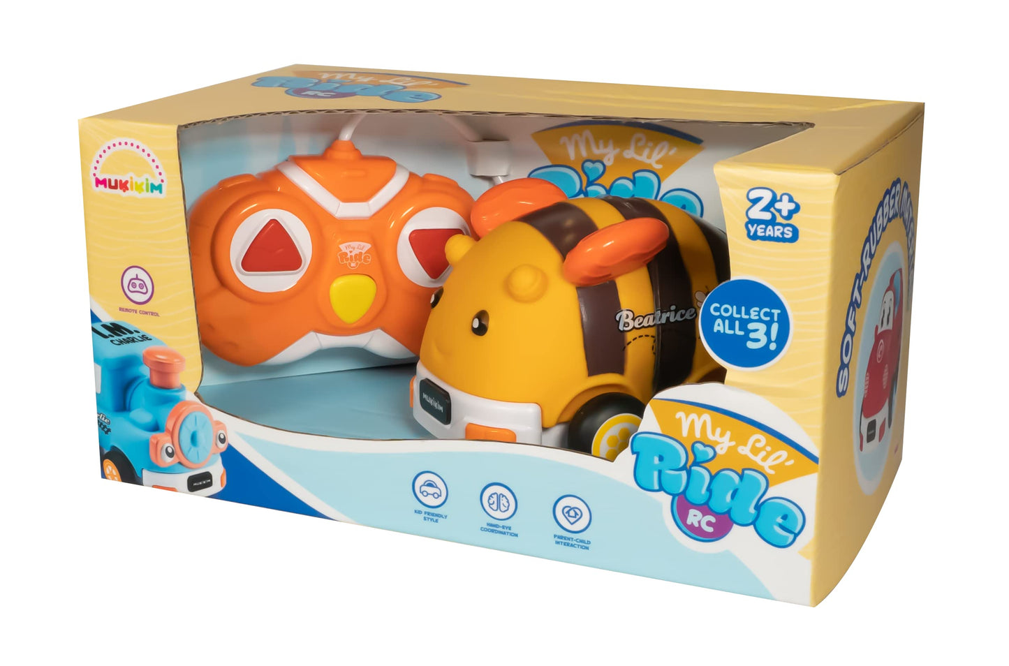 MUKIKIM My Little Rides - Beatrice The Bee. Your Child's First Remote Control Car. Safe & Durable for Ages 2+ Toddlers/Young Kid