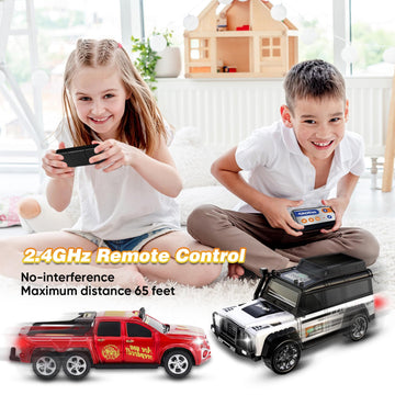FOGULO Remote Control Car for Kids 6+, 2.4Ghz Adjustable Speed RC Cars with Car Lights, USB-C Recharging, 1:64 Scale Alloy Picku