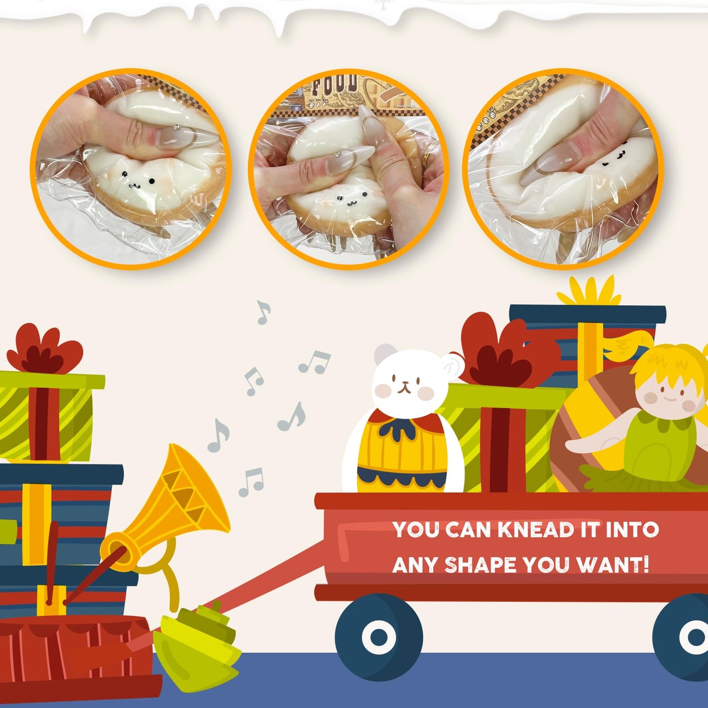 Taba Squishy Toys Valentines Cat Paw Cute Kawaii Squeeze Toys Sticky Squishy Fidget Toys Silicone Squeeze Toy for Stress Relief Cute Soft Toys Best Valentines Gift for Anniversary (Chestnut Puppy)