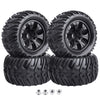 Hobbypark 4pcs Height 4.92'' (125mm) 12mm Hex RC Truck Wheels and Tires Set for Traxxas Redcat 1/10 Scale RC Truck Monster fit 2
