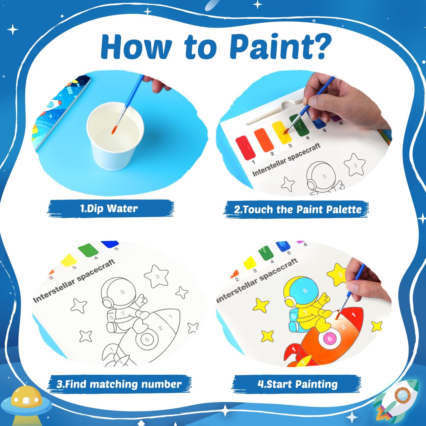 Paint With Water Books For Toddlers - Watercolor Painting Book And Drawing Art Paper For Kids Mess Free Craft Supplies Toy For K