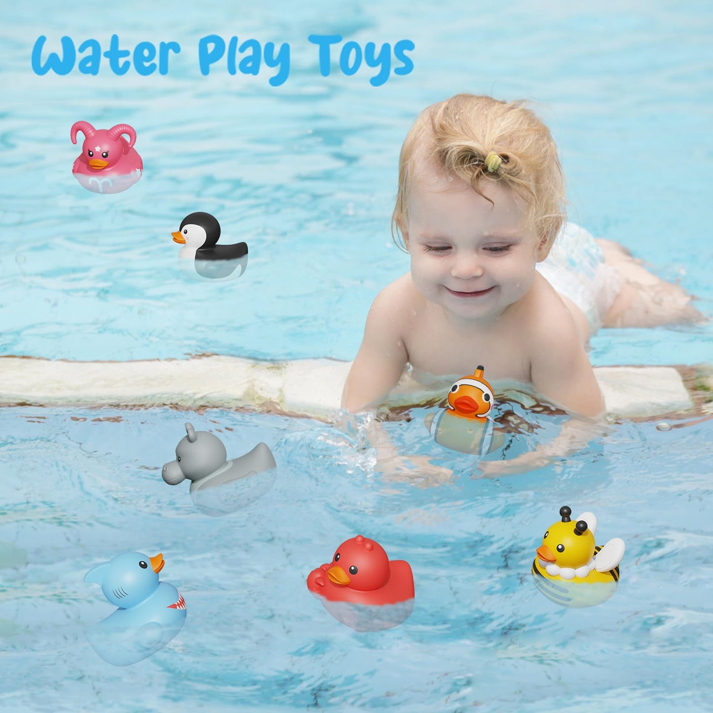 25Pcs Rubber Ducks,Toddler Bath Toys,No Hole Bathtub Toys,Baby Pool Toys For 18 Months And Older