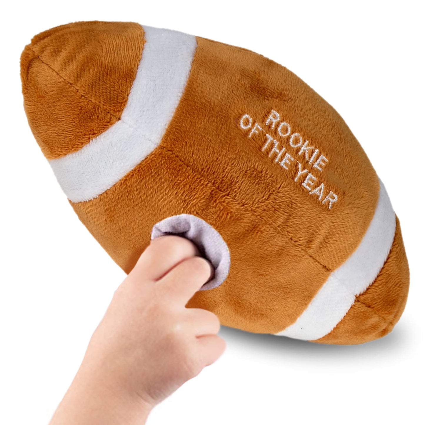 Playbees Baby Football Plush Rattle - Baby Boy Stuff For Gifts, Toddler Football Toys, Baby Rattles & Plush Rings, Engaging Lear