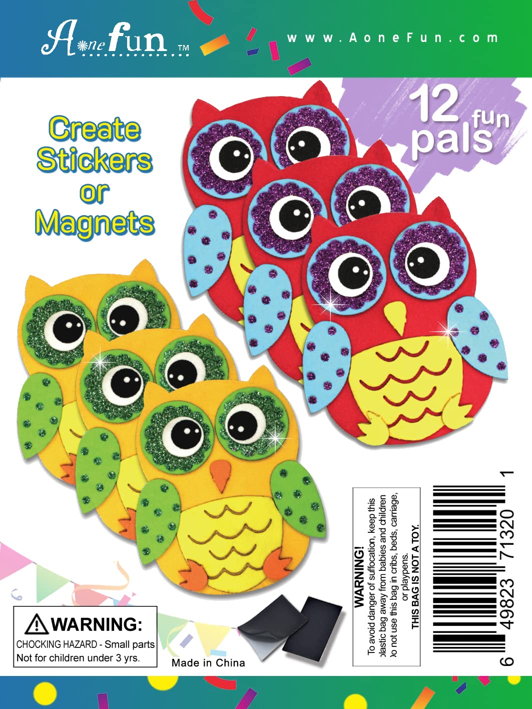 Owl Stickers Foam Crafts For Kids Magnet Kits For Kids Fall Crafts For Kids Preschool Crafts Kid Magnets Toddler Craft Kit Magnet Kids Owl Decal Party Crafts For Kids Childrens Magnets (12 Pack)