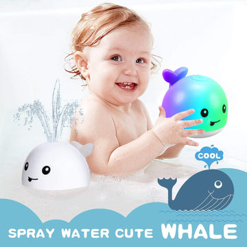 Zhenduo Baby Bath Toys, Bath Toys, Whale Spray Water Bath Toy, Sprinkler Bathtub Shower Toys For Toddlers Kids Boys Girls, Pool Toy For Baby (White)
