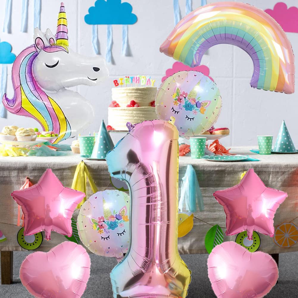 Unicorn Balloons Unicorn Birthday Party Decorations For Girls Foil Balloons Set Macaron And Rainbow Balloon Wedding Baby Shower