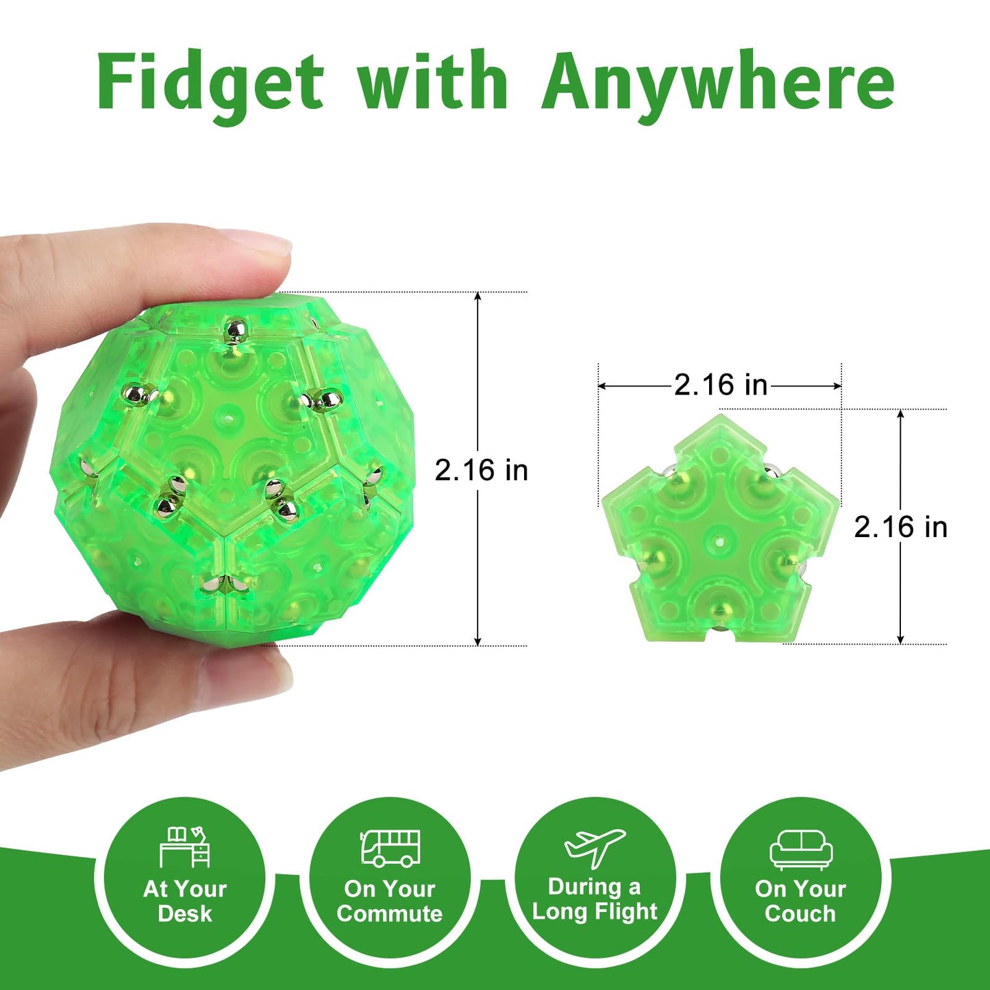 Fidget Toys mature-themed Set Stocking Stuffers Gift for Teenagers & Men - 12-Piece Green Set