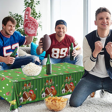 Dydamud Sports Theme Birthday Party Supplies,3Pcs Sports Plastic Tablecloths Disposable All Star Table Covers Soccer Basketball