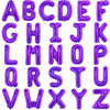 TONIFUL 52-Piece Purple Foil Letter Balloons A-Z for DIY Banners, Birthday, Graduation Party Supplies