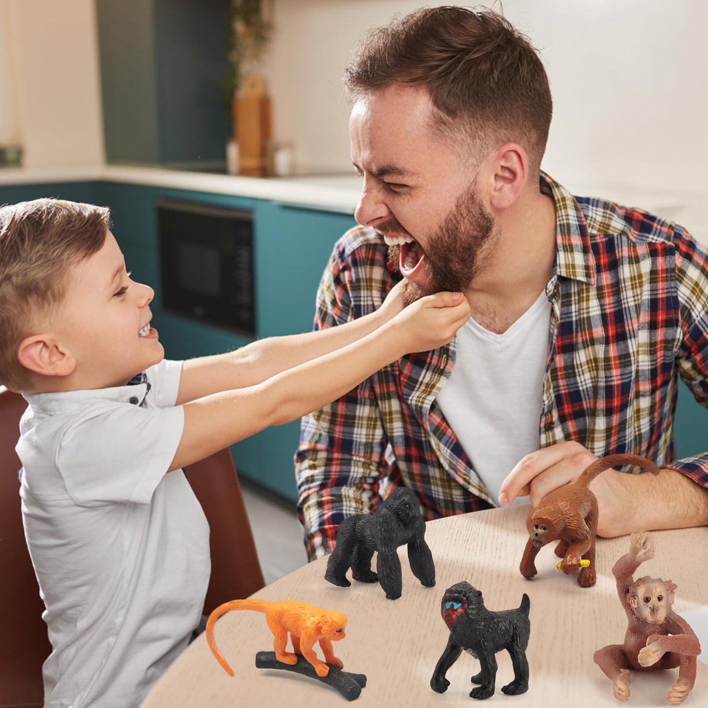 Onest 14 Pieces Mini Monkey Figurines Playset Hand Painted Tiny Monkeys Realistic Detailed Plastic Monkey Figures Toys Small Mon