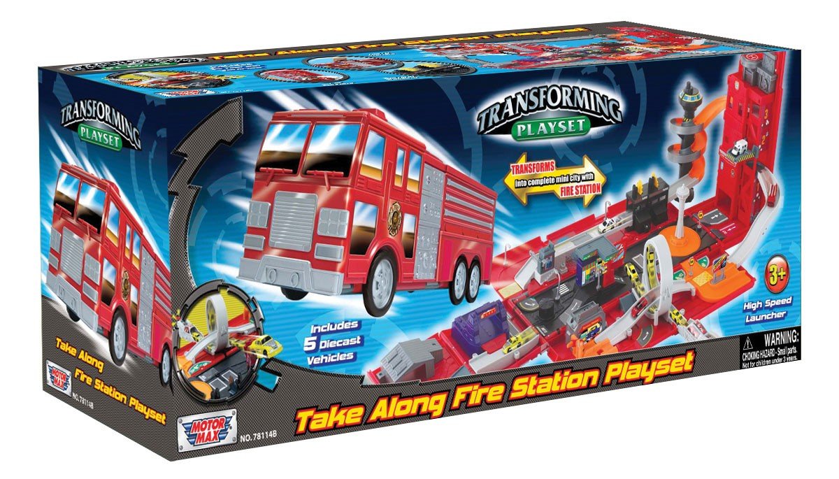 Motormax Take Along Fire Station Playset