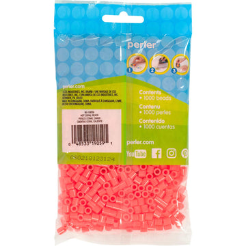 Perler Beads Fuse Beads for Crafts, 1000pcs, Hot Coral Pink