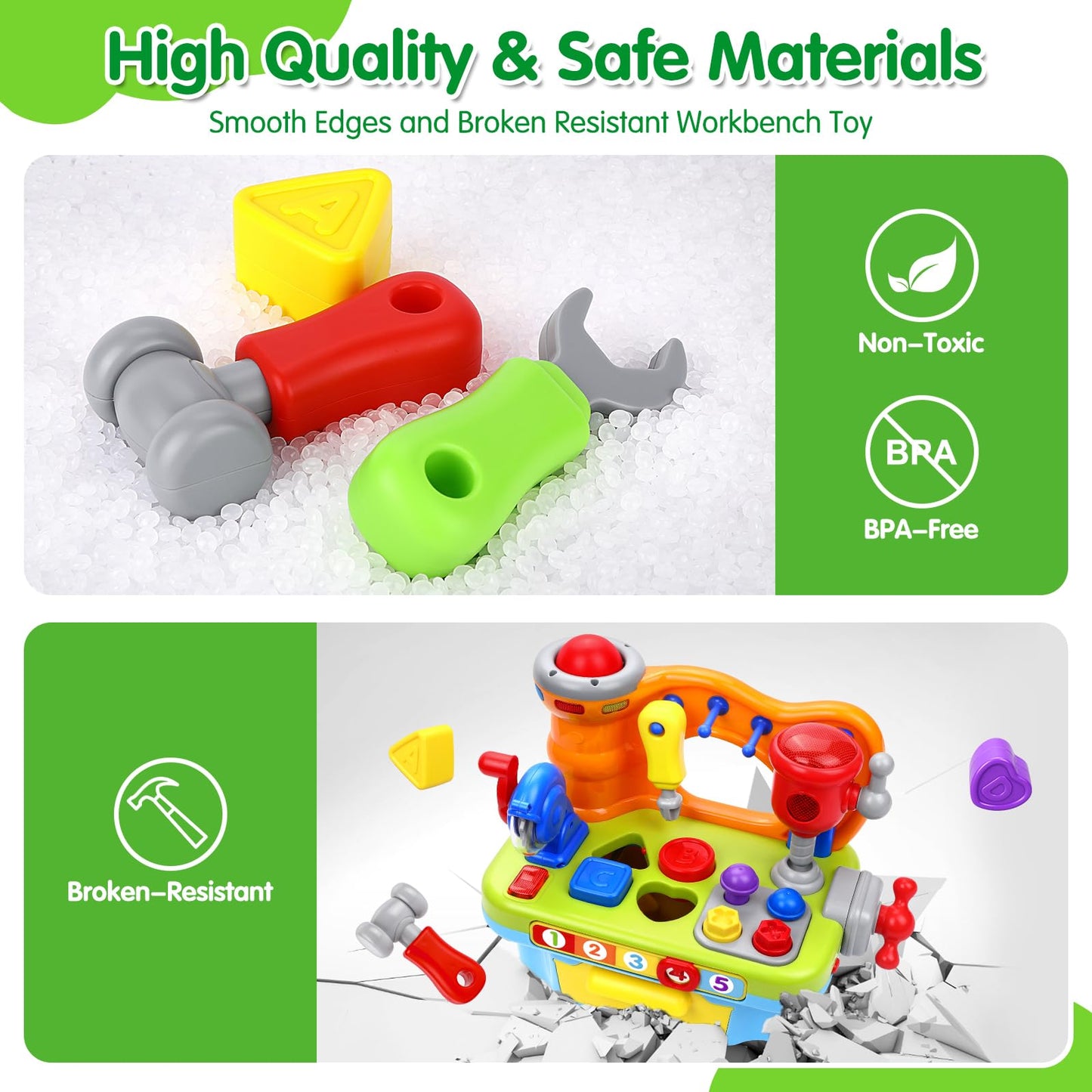 Toys for 1 Year Old Boy, Musical Learning Workbench for Toddler Toys Age 1-2, Baby Toys 12-18 Months Birthday Gifts for 1 Year O