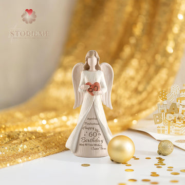 Storieme 60Th Birthday Gifts For Women: Best Happy Birthday Gift For 60 Year Old Woman Mother Sister Best Friend Besite, Cool Birthday Angel Figurine Decorations Ideas