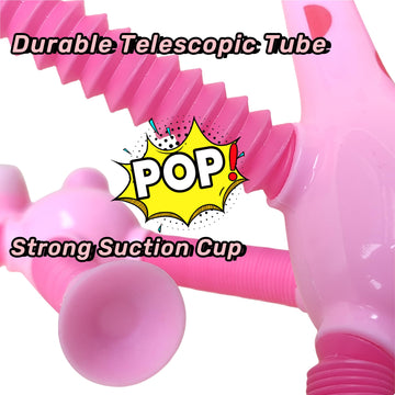 12 Pcs Telescopic Suction Cup Giraffe Toy-Sucker Pop Tube Fidget Sensory Toys Party Favors For Kids Toddler Age 3 4 5 6 7 8 9,Bi