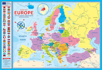 EuroGraphics 200 Piece Map of Europe Puzzle - Multi-Color Cardboard, Model 6200-5374