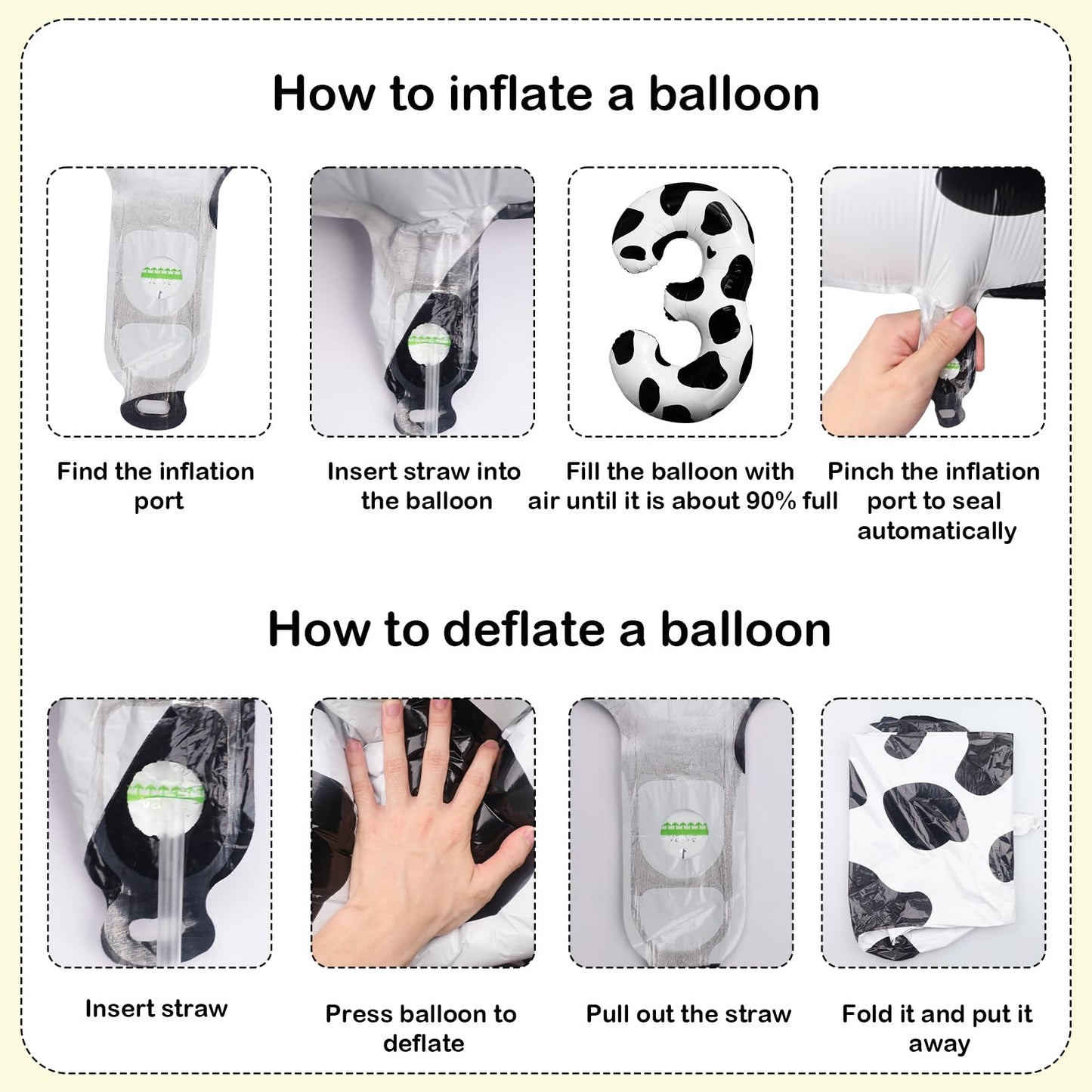 Lebery Cow Print Number Balloon 40 Inch Cow Print Number 3 Balloon Cowgirl Theme Number Balloon For 3Rd Birthday Party Cow Balloons Large Black White Number 3 Balloon For Farm Barn Party Supplies
