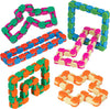 Pulsbery Toys 24 Links Wacky Tracks Snap Click Fidget Toys Set For Sensory Kids - Snake Puzzles Game For Kids Random Color Links