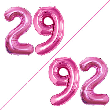 Goer Number 29 Balloons For 29Th Birthday Party Decorations,42 Inch Jumbo Foil Helium 92 Balloons For 92Nd Birthday Party Decoration (Hot Pink)