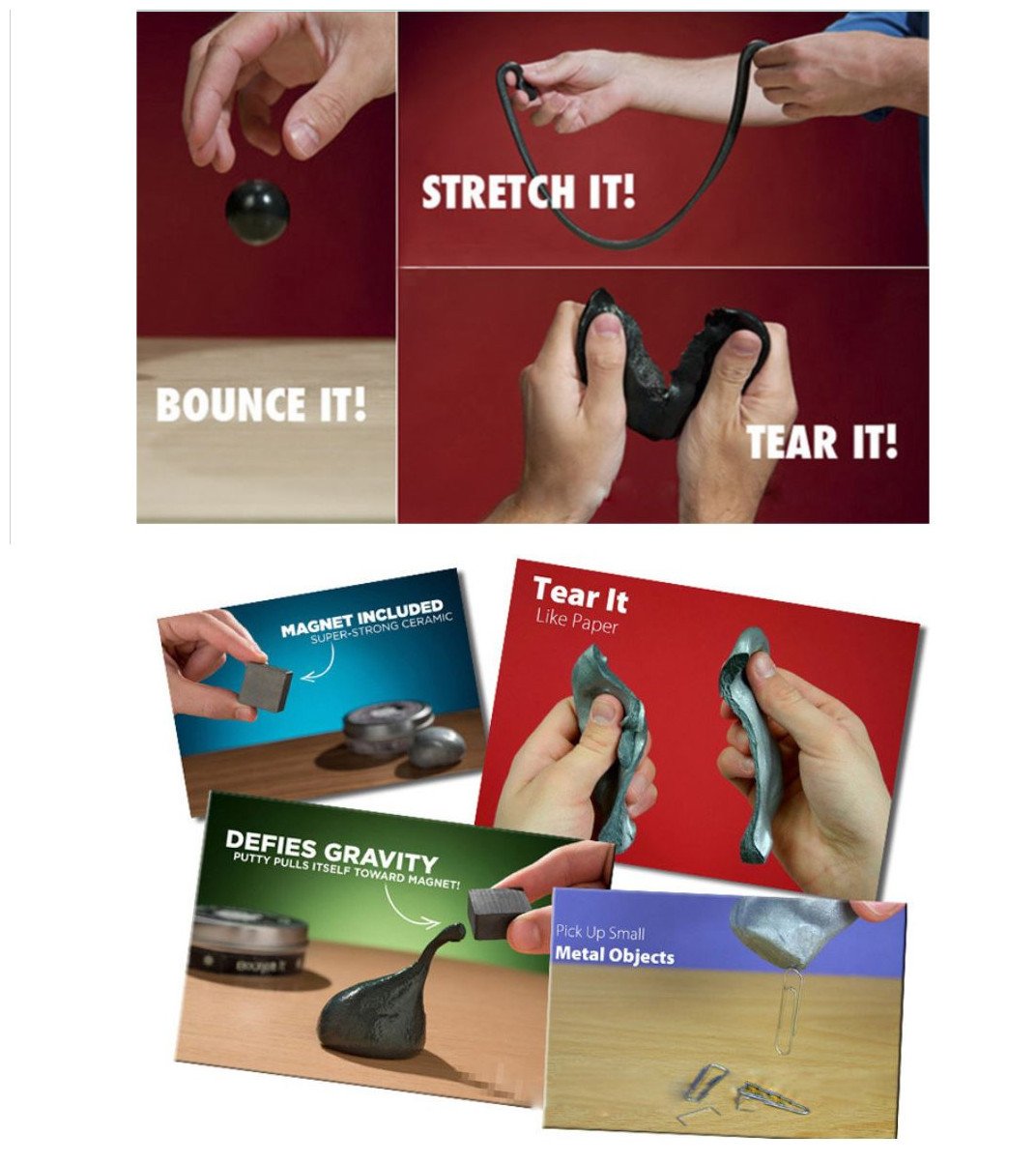 Gracesdawn 6 Set Magnetic Putty Slime Super Stress Reliever Infused With Iron Relaxing Fun A Set Of A Set Of 6 Boxes, 6 Colors(Gold,Red,Green,Gray,Navy Blue,Black,Mauve Once To Meet All