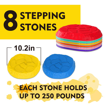 Smartyeen Stepping Stones For Kids,8/12 Pcs Durable Non-Slip Balance Stones Indoor Outdoor Toys For Toddlers Develope Kids Balance And Coordination Skills