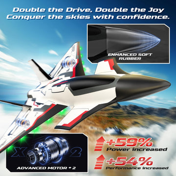 Deerc Future Rc Plane 4 Channel Remote Control Airplane With Led Lights Easy To Fly Aerobatic Aircraft Toys,2.4Ghz 6-Axis Gyro S