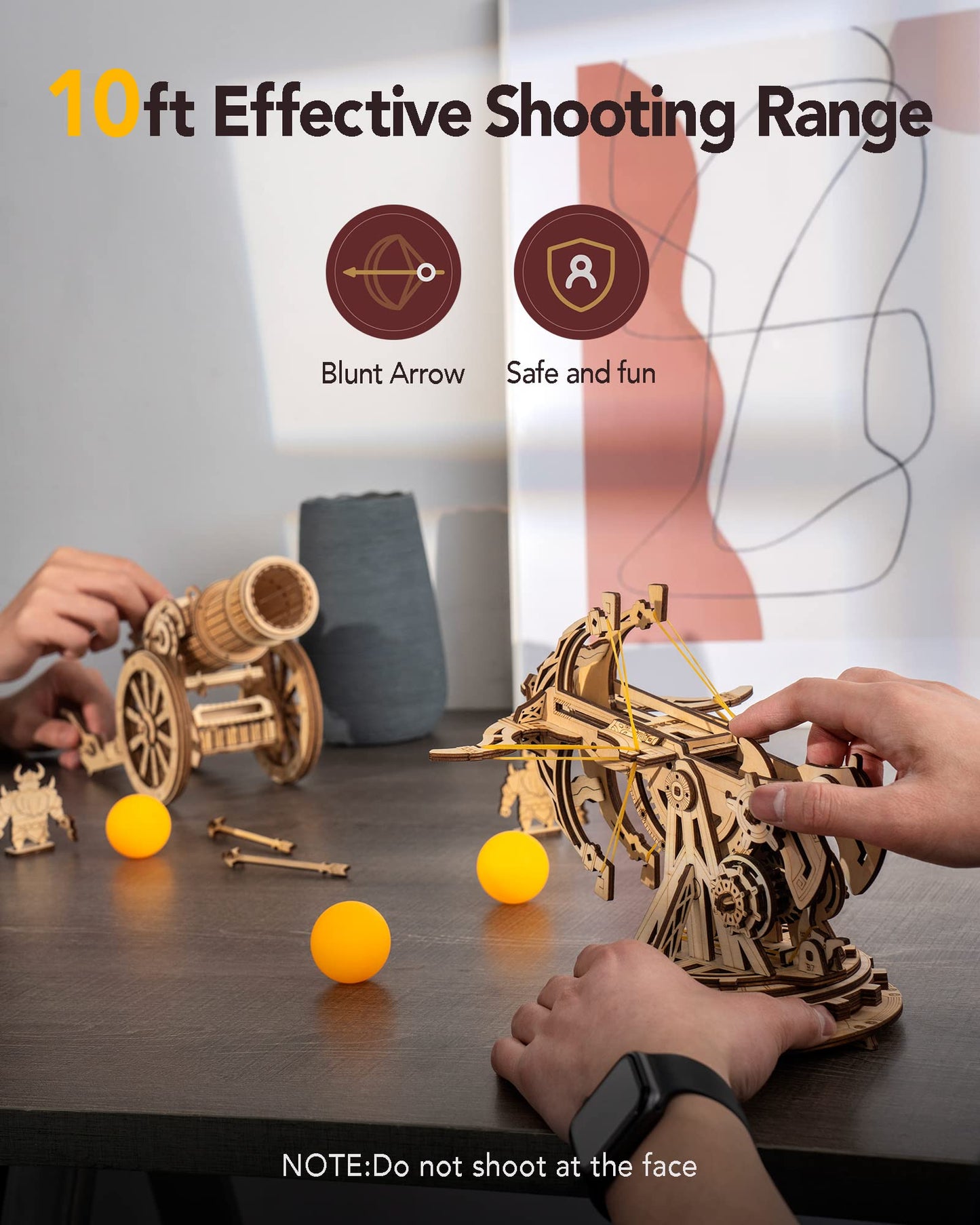 Rokr Diy Wooden Catapult Kit-3D Wooden Puzzle For Adults-Wood Ballista Model Building Kit-Stem Gift For Boys And Girls